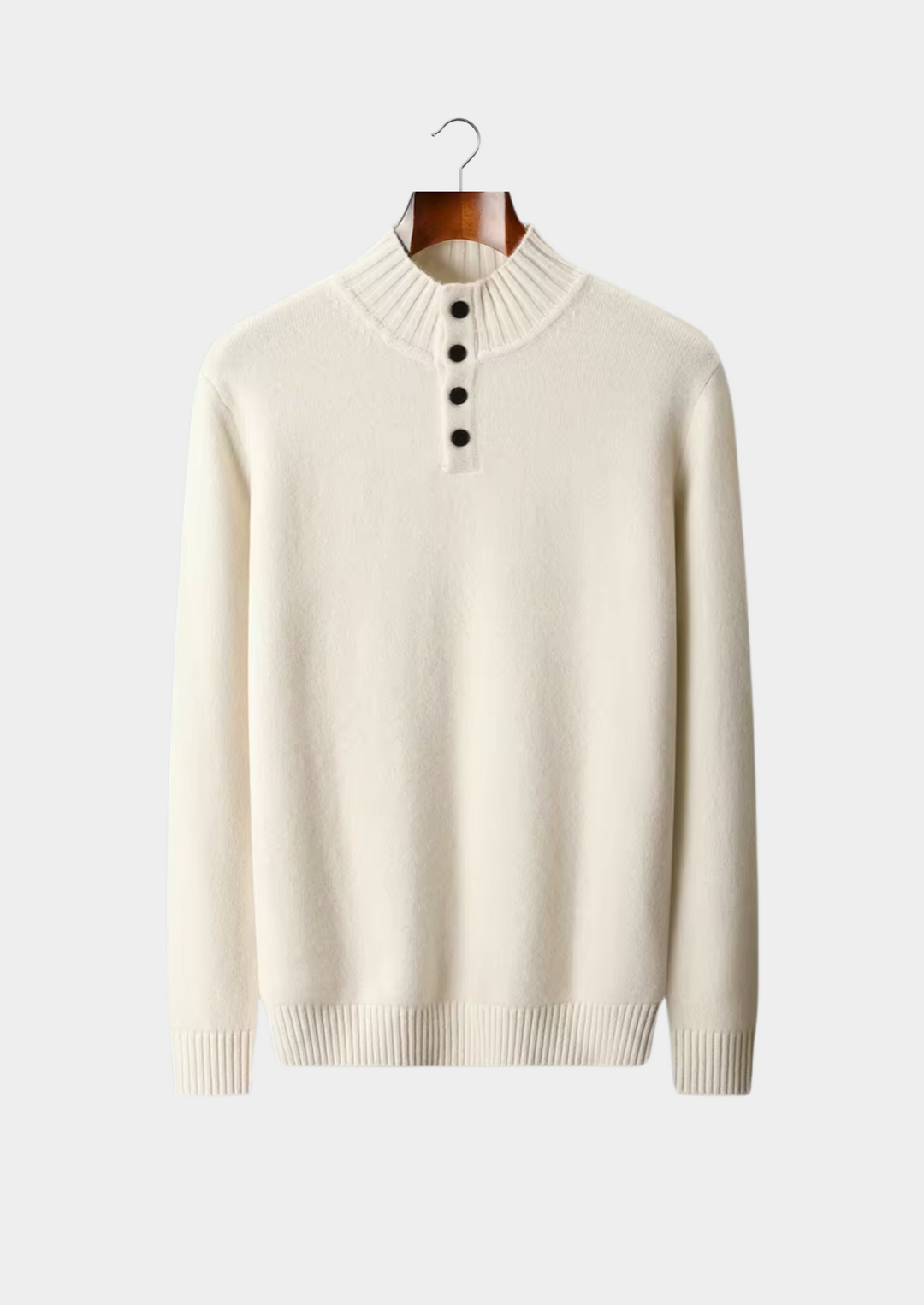 Pure Merino Button Sweater ivory image 1 #color_ivory