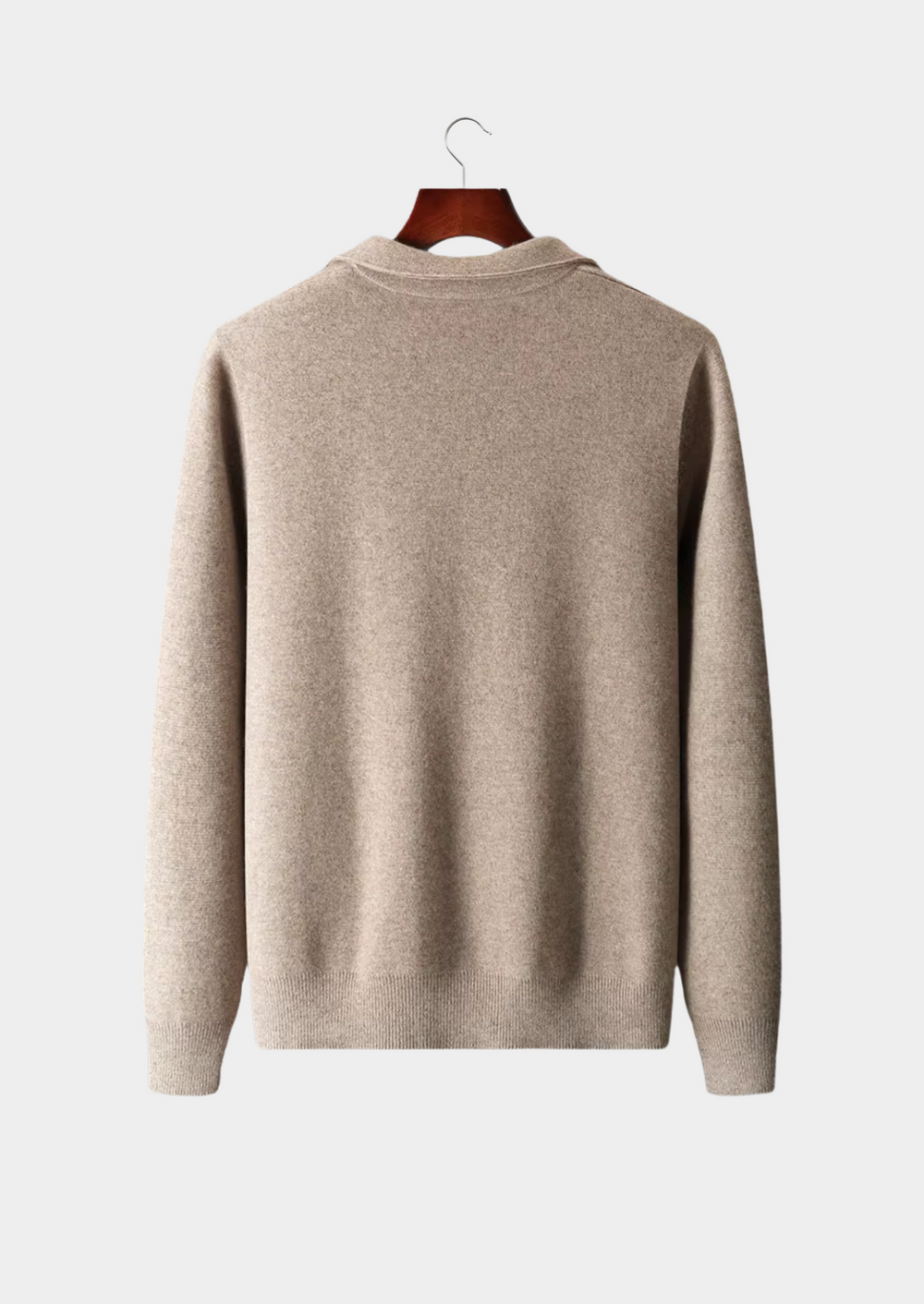Pure Merino Zip Polo Cardigan camel image 2 #color_camel