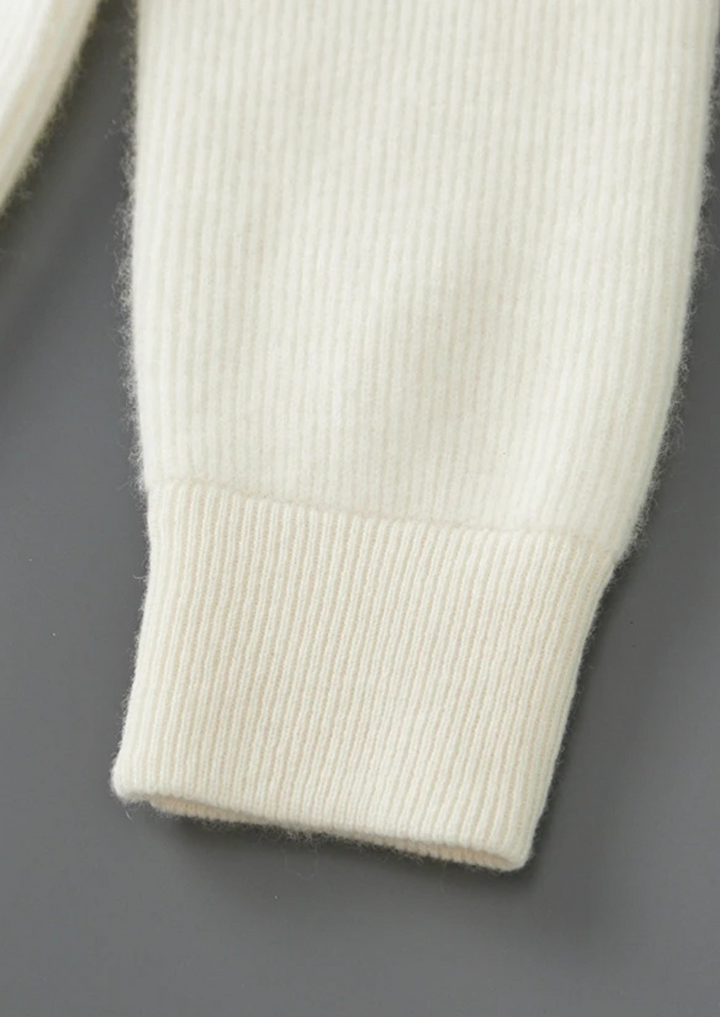 Pure Merino Ribbed Zip Cardigan ivory image 8 #color_ivory