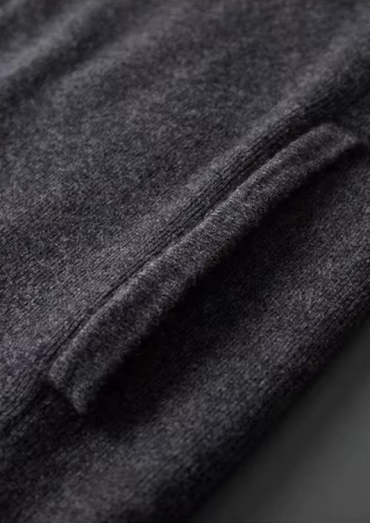 Pure Merino Ribbed Polo Cardigan dark gray image 4 #color_dark-gray