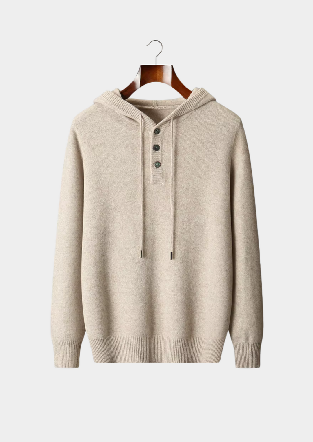 Pure Merino Button Hoodie sand image 1 #color_sand