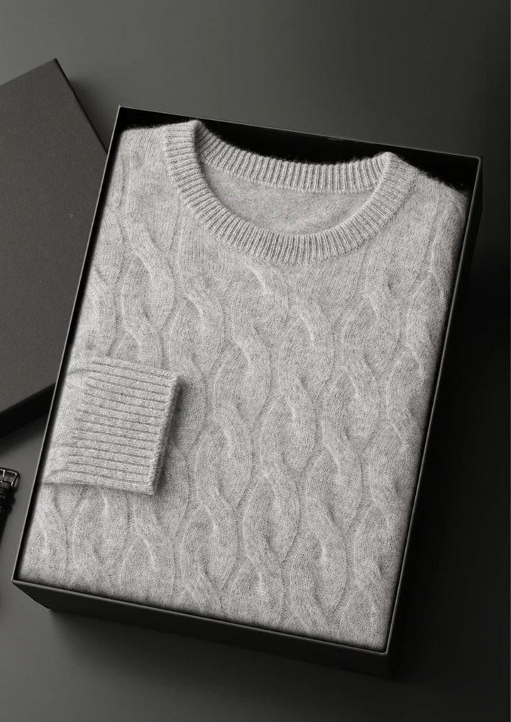 Cashmere Cable Crewneck light gray image 1 #color_light-gray