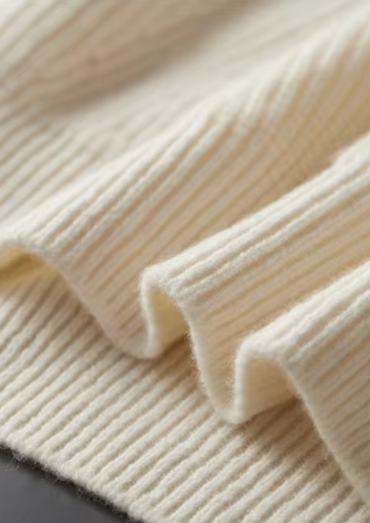 Pure Merino Ribbed Half-Zip ivory image 5 #color_ivory
