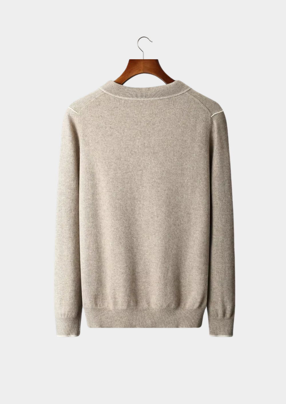Cashmere Two-Tone Button Polo sand image 2 #color_sand