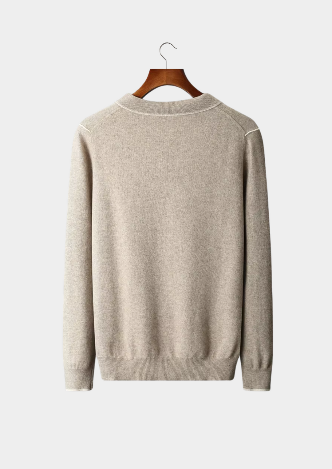 Cashmere Two-Tone Button Polo sand image 2 #color_sand
