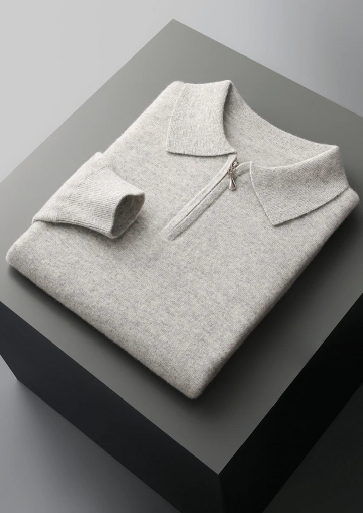 Pure Merino Half-Zip Polo grey image 3 #color_grey