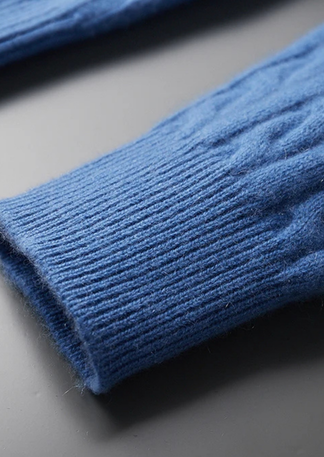 Cashmere Cable Knit Zip Hoodie blue image 4 #color_blue