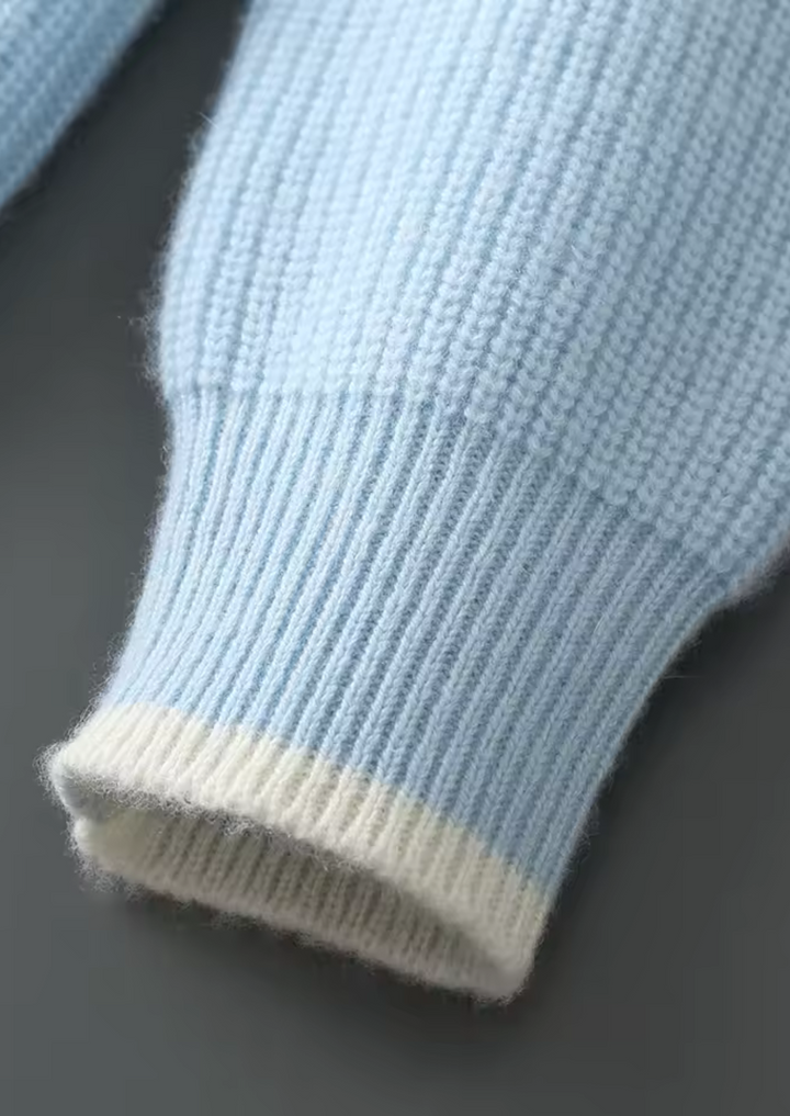 Pure Merino Two-Tone Crewneck baby blue image 5 #color_baby-blue
