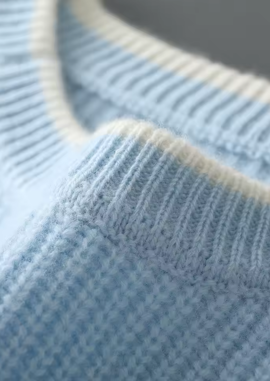 Pure Merino Two-Tone Crewneck baby blue image 2 #color_baby-blue