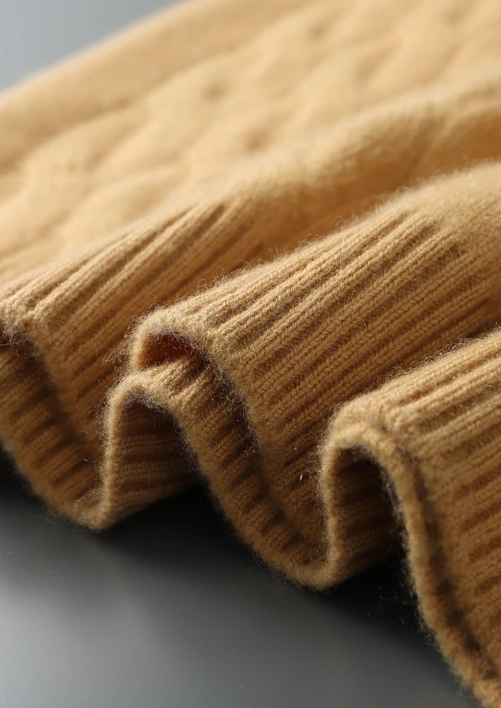 Cashmere Cable Crewneck honey mustard image 3 #color_honey-mustard