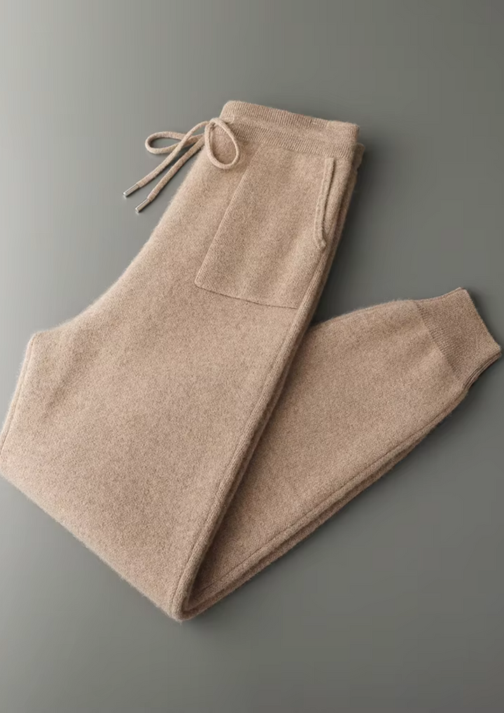 Light Gray Cashmere Joggers beige image 1 #color_beige
