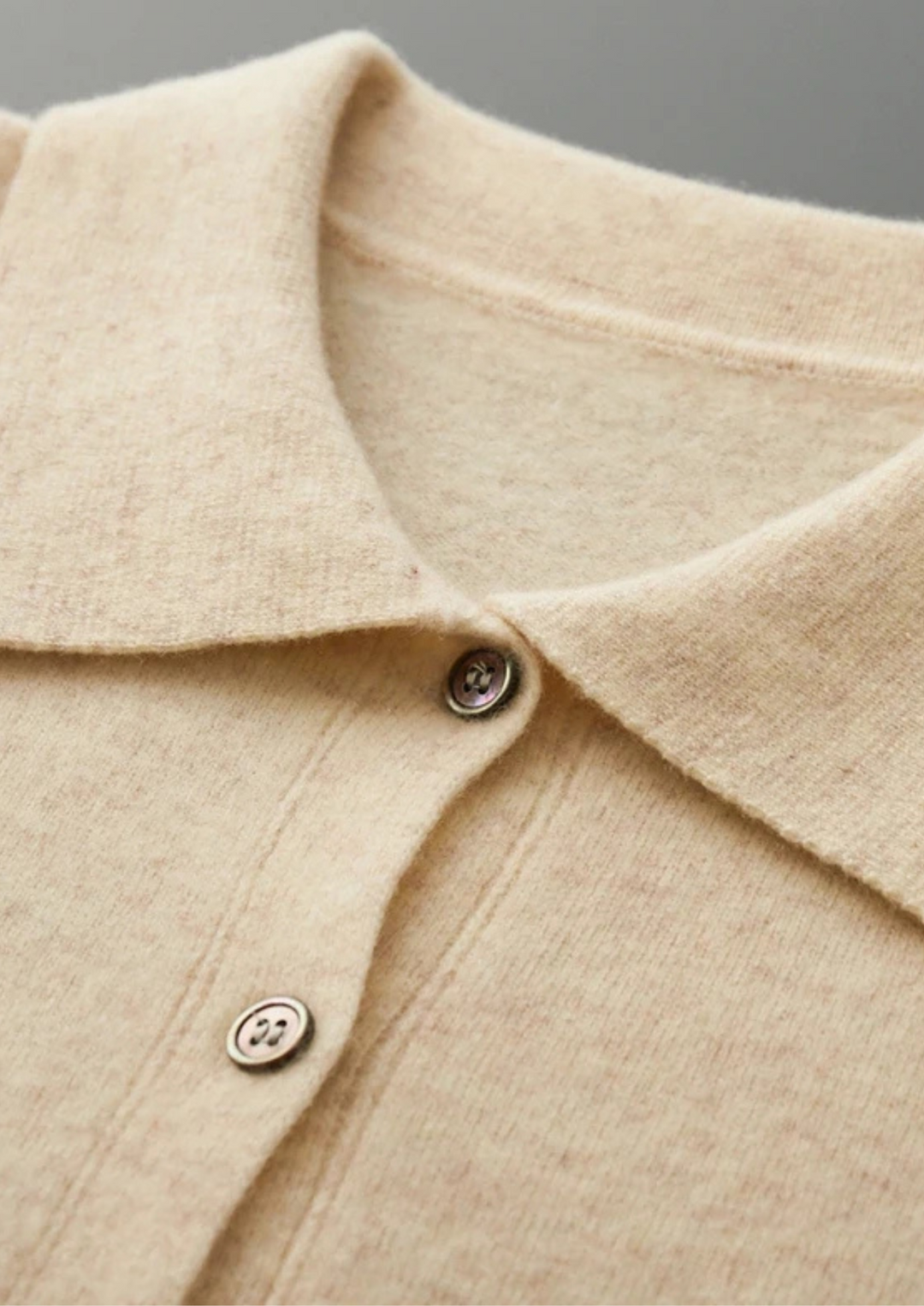 Pure Merino Polo Cardigan sand image 2 #color_sand