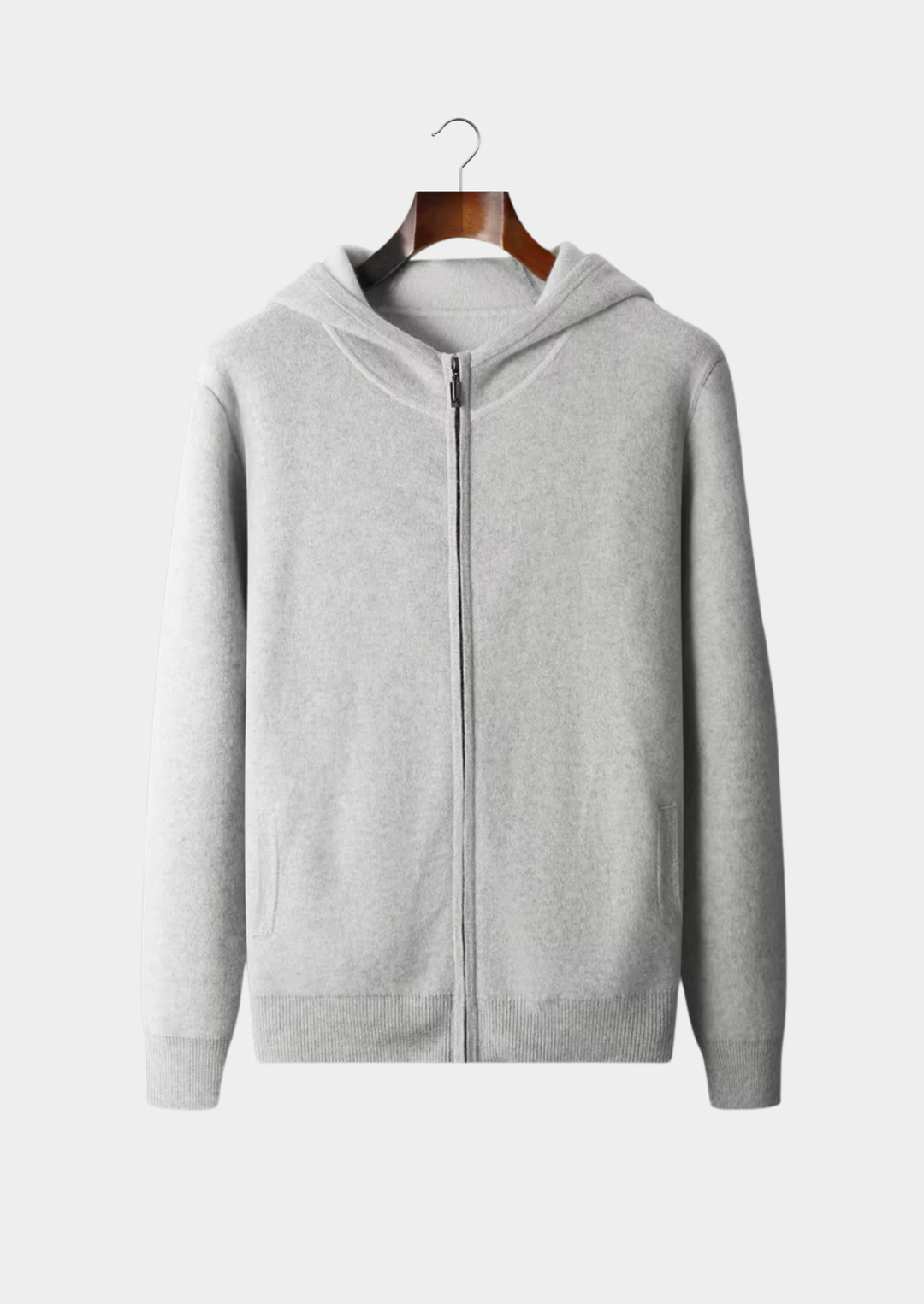 Cashmere Two Tone Zip Hoodie light gray image 1 #color_light-gray