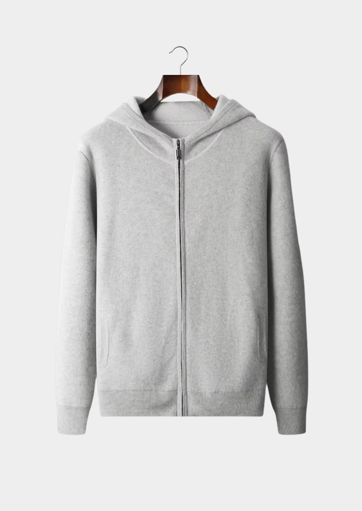 Cashmere Two Tone Zip Hoodie light gray image 1 #color_light-gray
