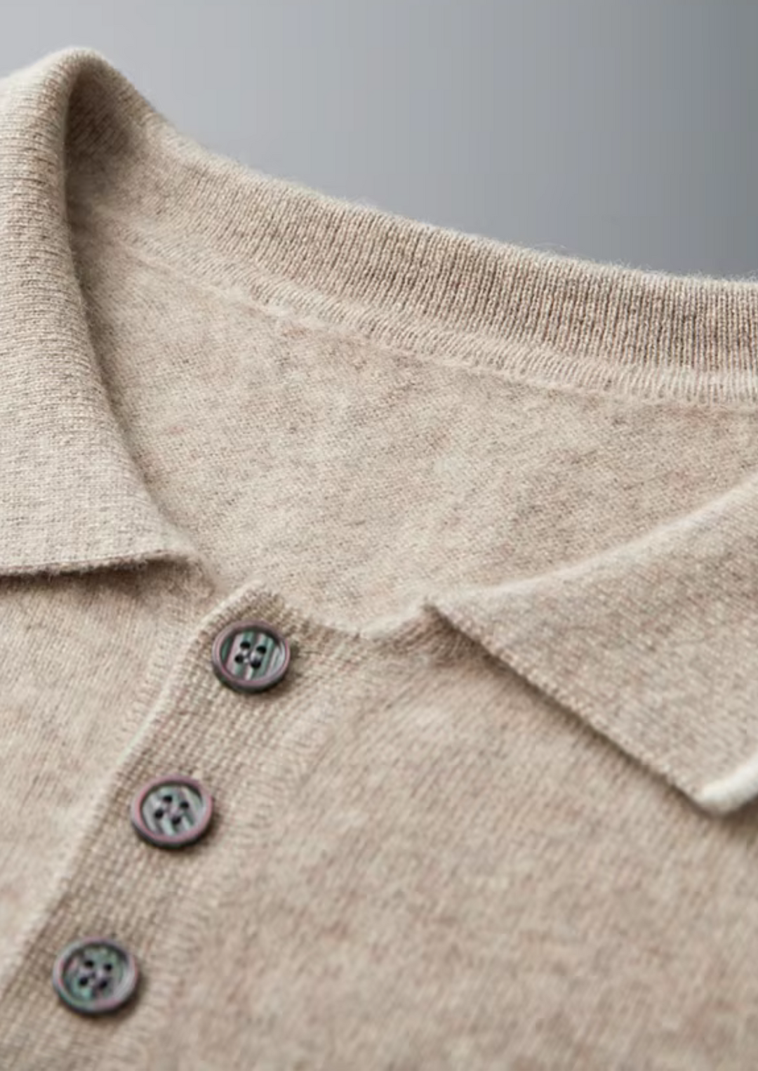 Cashmere Two-Tone Button Polo sand image 4 #color_sand