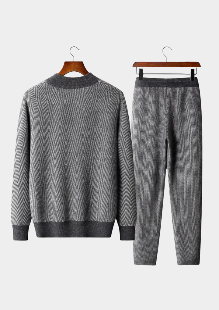Pure Extra-Fine Merino Wool Herringbone Set gray image 2 #color_gray