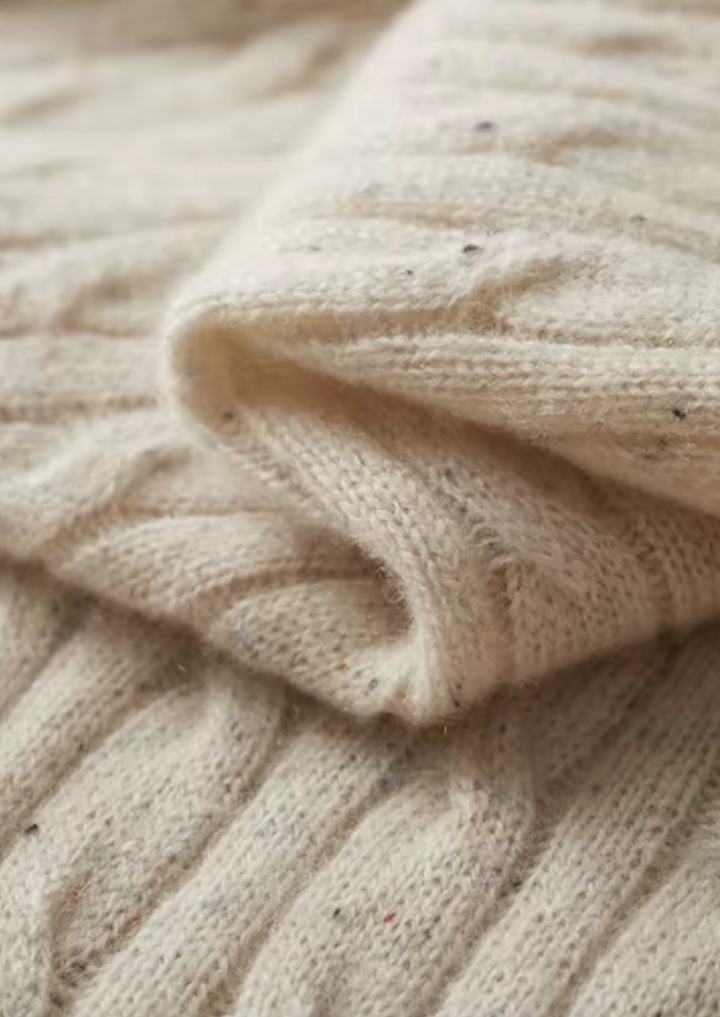 Pure Merino Nepped Cable Crewneck ivory image 3 #color_ivory