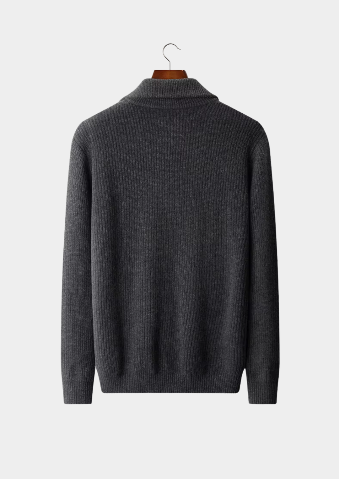 Pure Merino Funnel Neck Dual Zip Cardigan dark gray image 2 #color_dark-gray