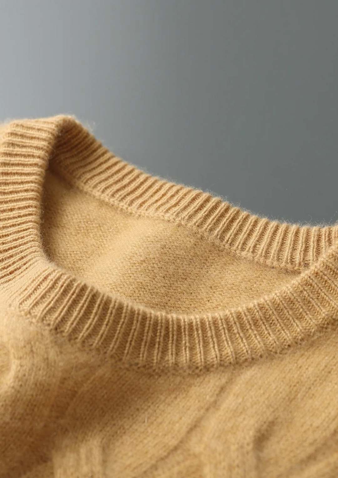 Cashmere Cable Crewneck honey mustard image 4 #color_honey-mustard