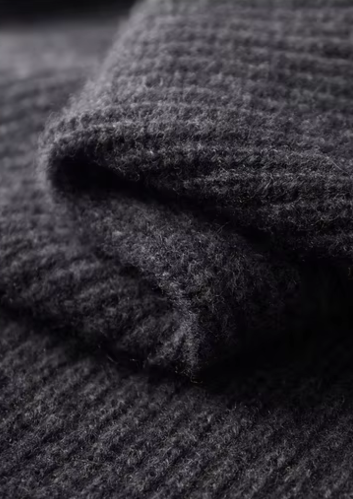 Pure Merino Funnel Neck Dual Zip Cardigan dark gray image 3 #color_dark-gray