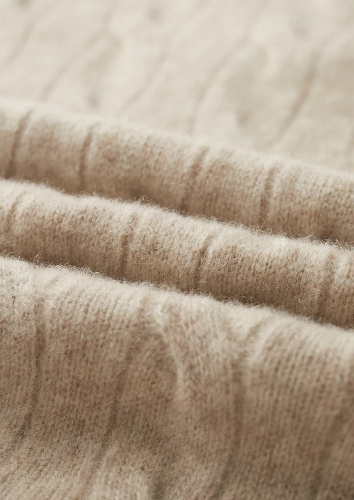 Pure Merino Cable Half-Zip sand image 5 #color_sand