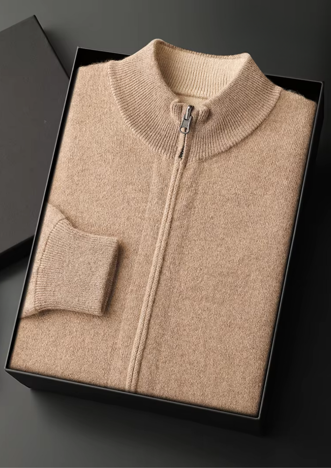 Pure Merino Light Blue Zip Cardigan beige image 1 #color_beige