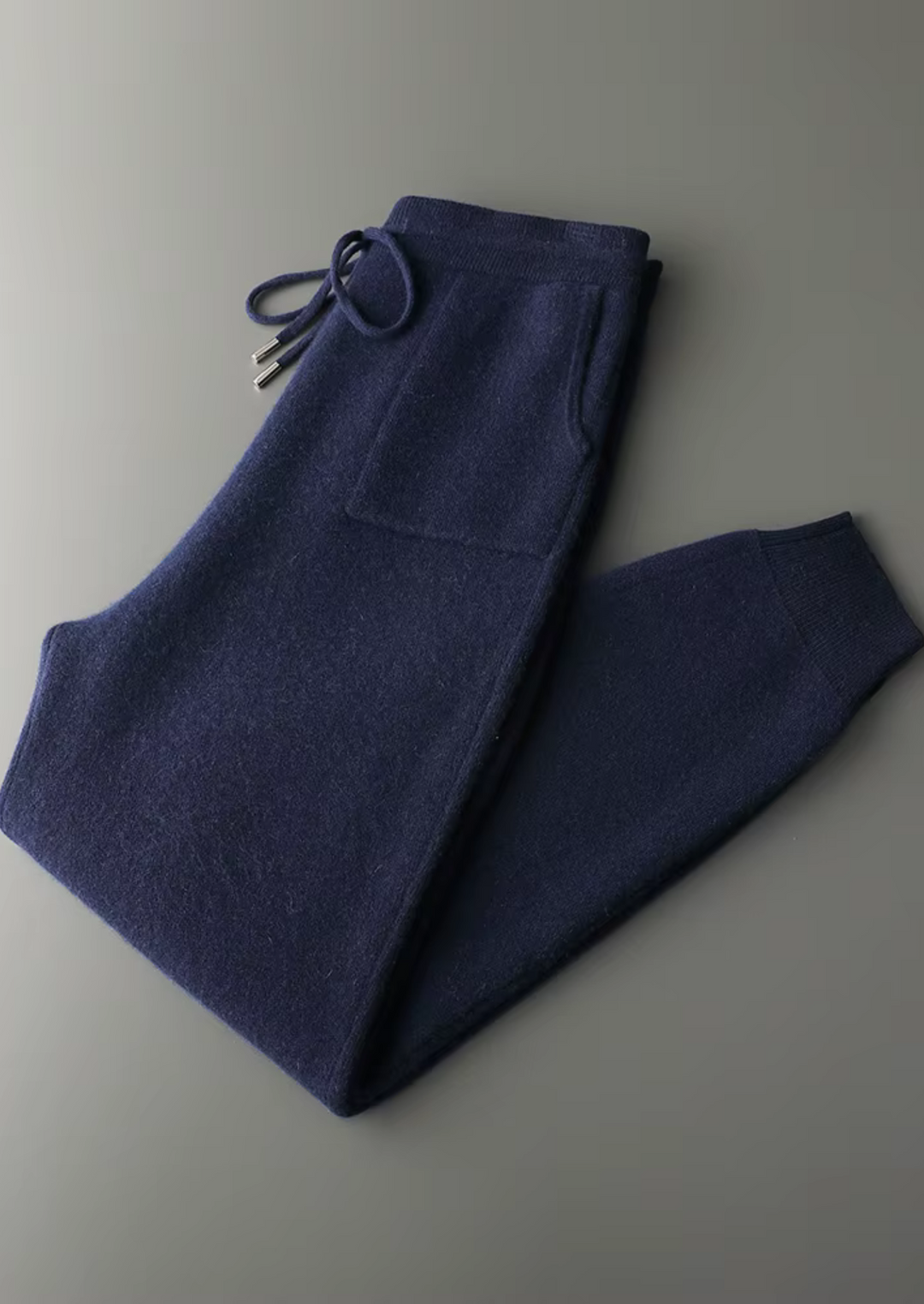 Light Gray Cashmere Joggers navy blue image 1 #color_navy-blue
