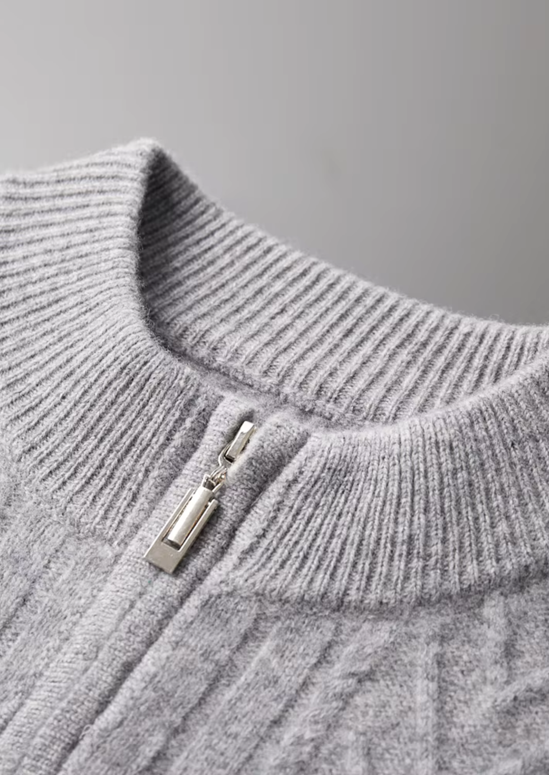 Pure Merino Patterned Zip Cardigan light gray image 7 #color_light-gray