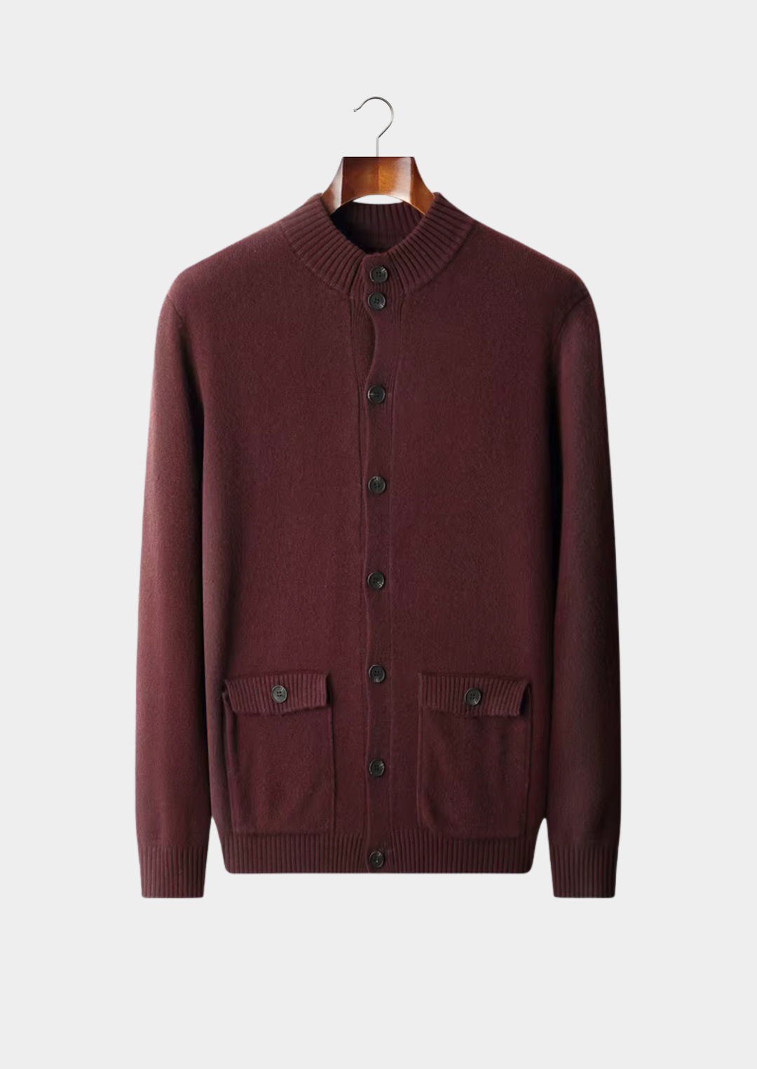 Pure Merino Button Cardigan bordeaux image 1 #color_bordeaux