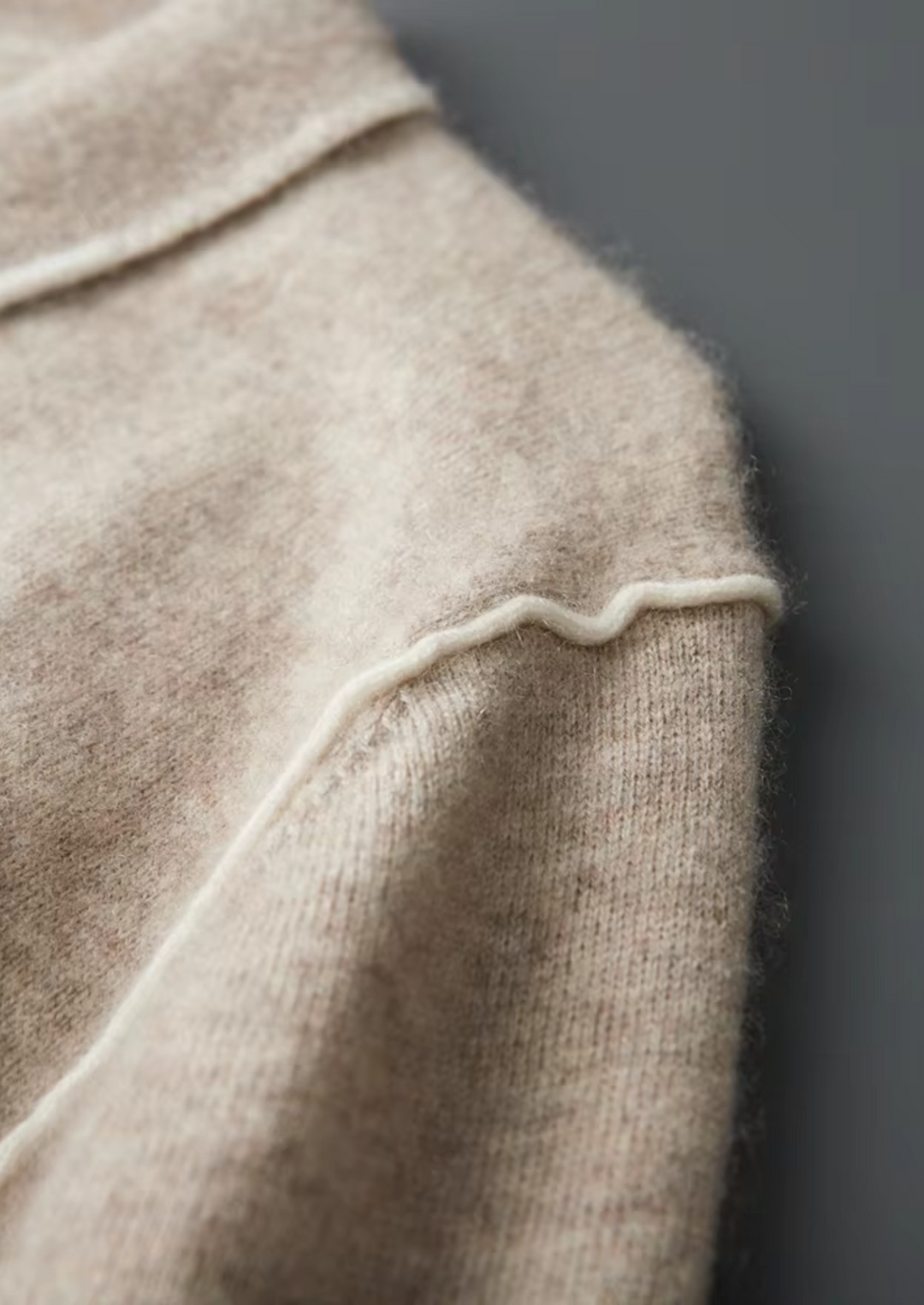 Cashmere Two-Tone Button Polo sand image 8 #color_sand