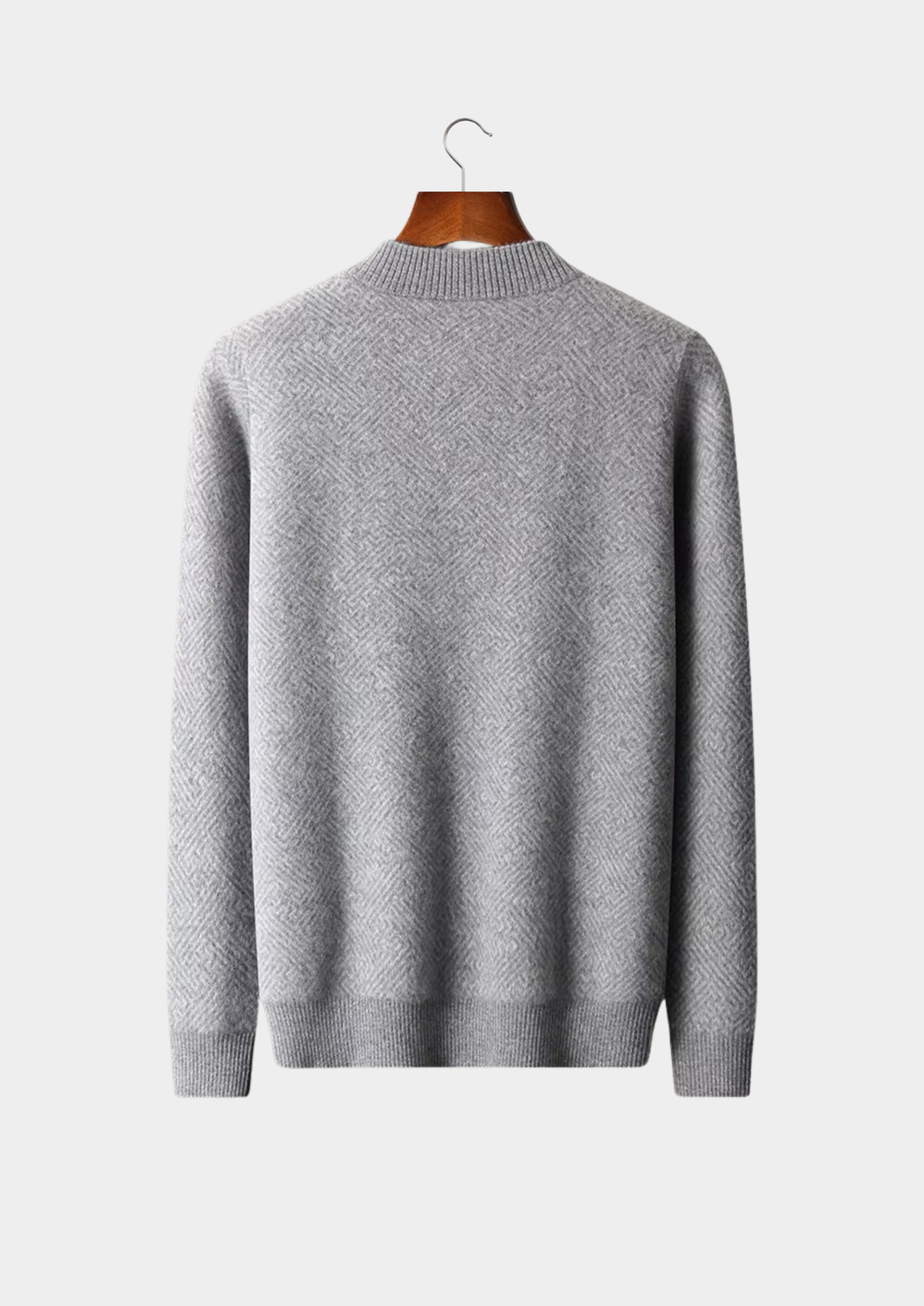 Cashmere Patterned Half-Zip Sweater sand image 5 #color_sand