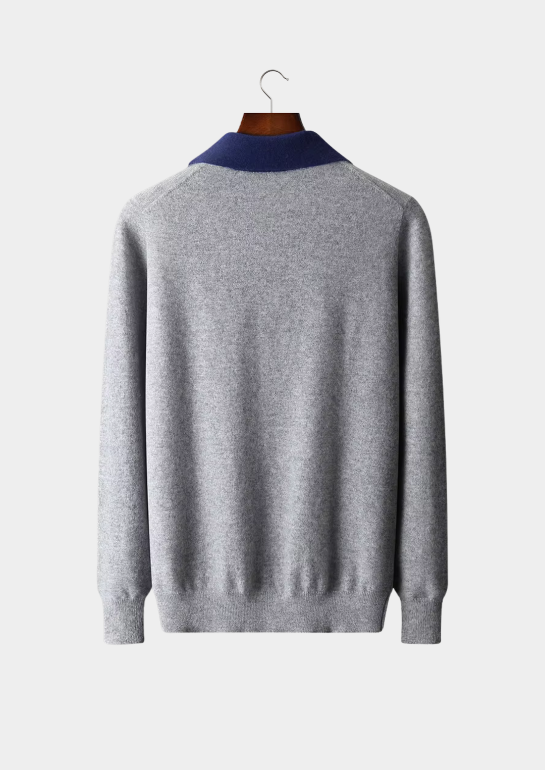 Cashmere Two-Tone Zip Polo gray image 2 #color_gray