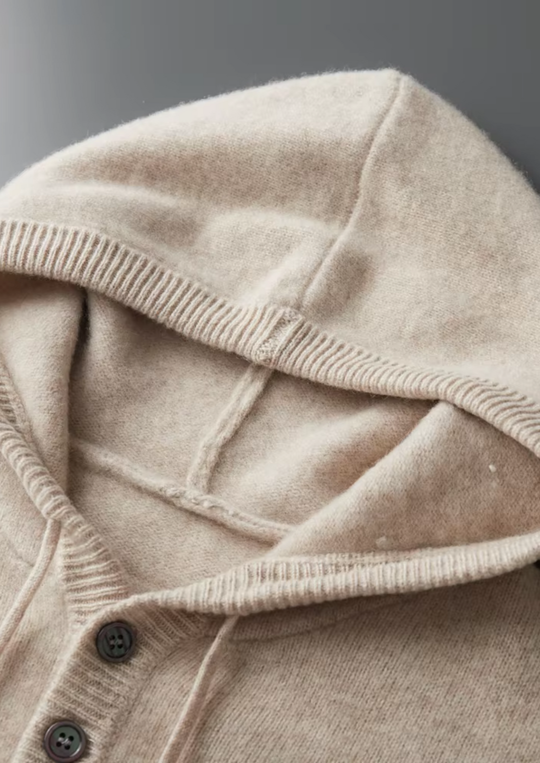 Pure Merino Button Hoodie sand image 5 #color_sand