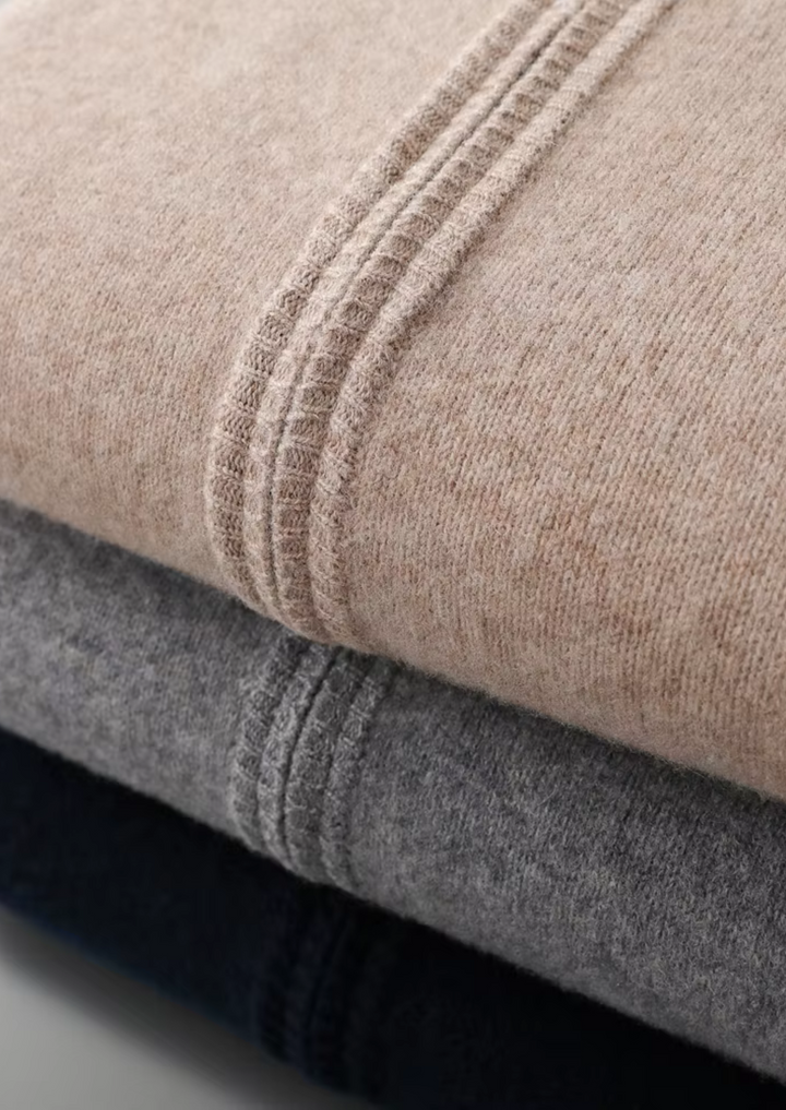Pure Merino Two-Tone Zip Cardigan beige image 3 #color_beige