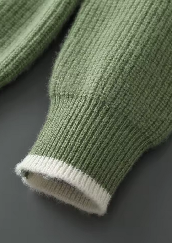 Pure Merino Two-Tone Crewneck olive image 3 #color_olive