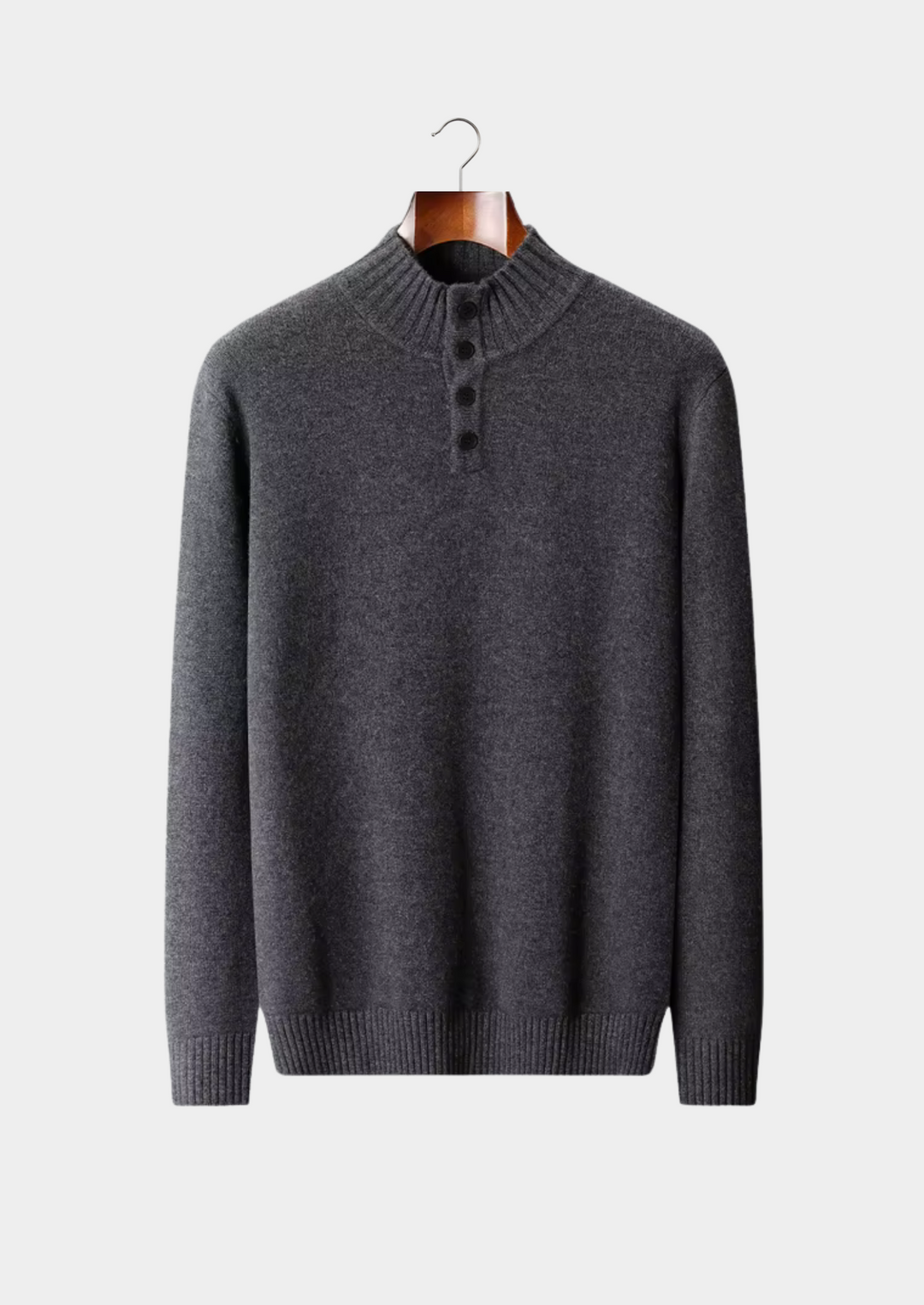 Pure Merino Button Sweater dark gray image 1 #color_dark-gray