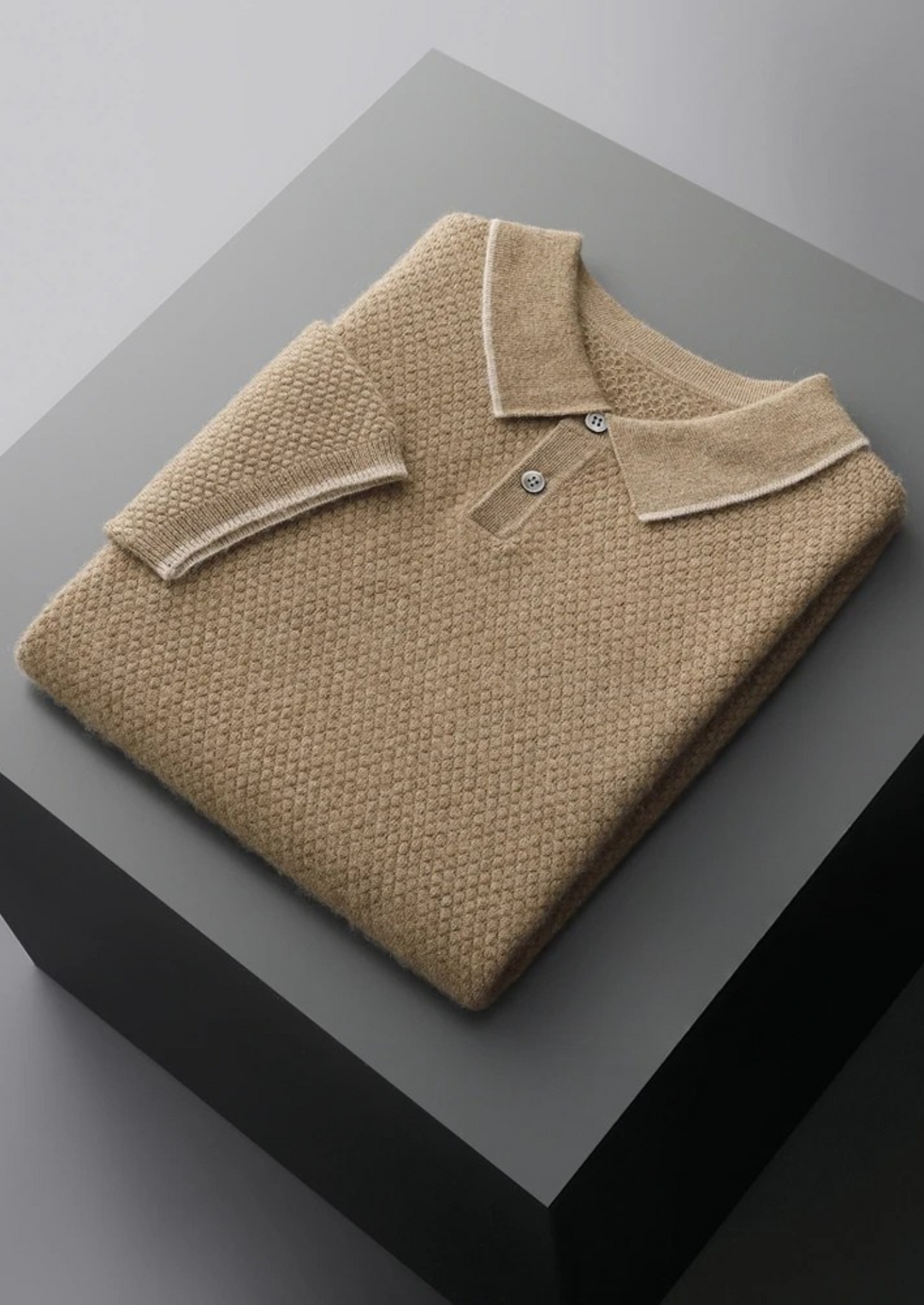 The Cashmere Two-Tone Polo beige image 5 #color_beige