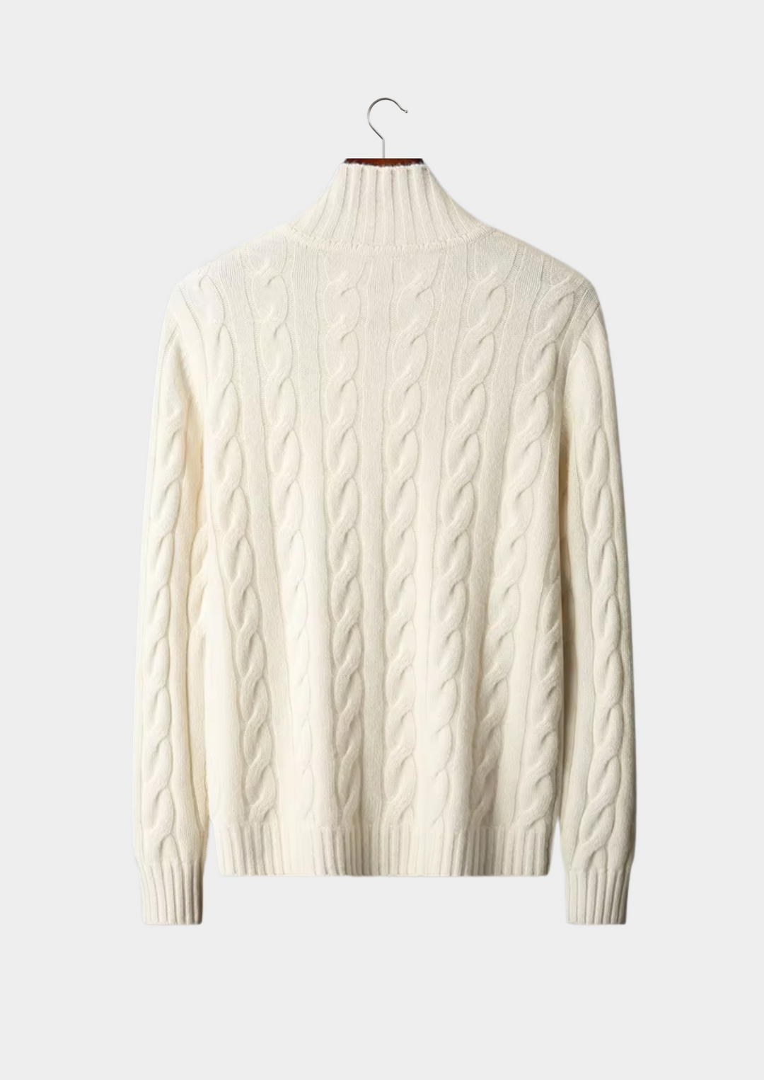 Pure Merino Dual Zip Cable Cardigan ivory image 2 #color_ivory