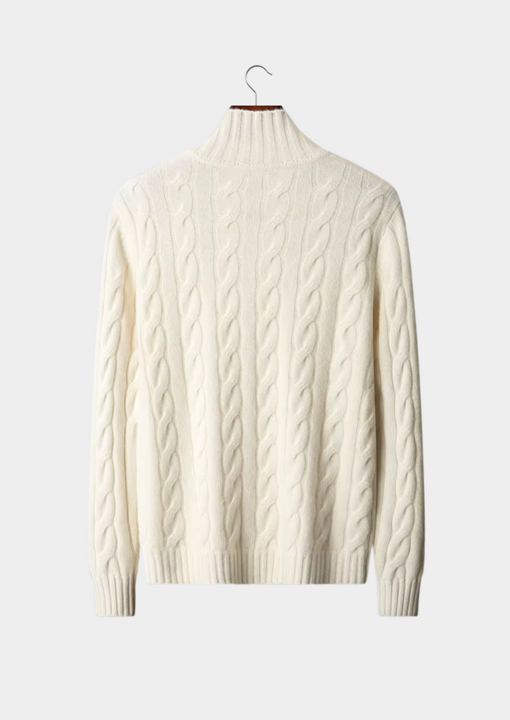 Pure Merino Dual Zip Cable Cardigan ivory image 2 #color_ivory