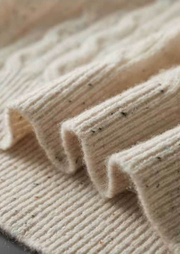 Pure Merino Nepped Cable Crewneck ivory image 4 #color_ivory