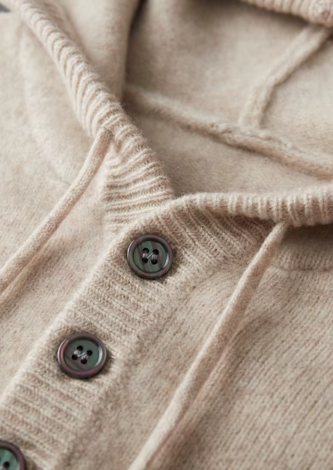 Pure Merino Button Hoodie sand image 4 #color_sand