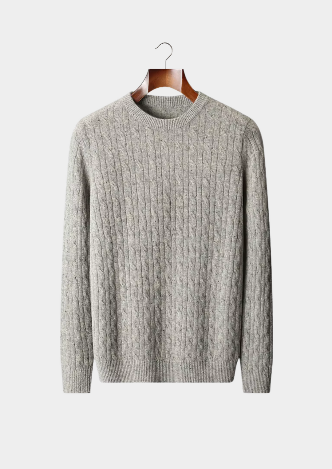 Pure Merino Nepped Cable Crewneck light gray image 1 #color_light-gray