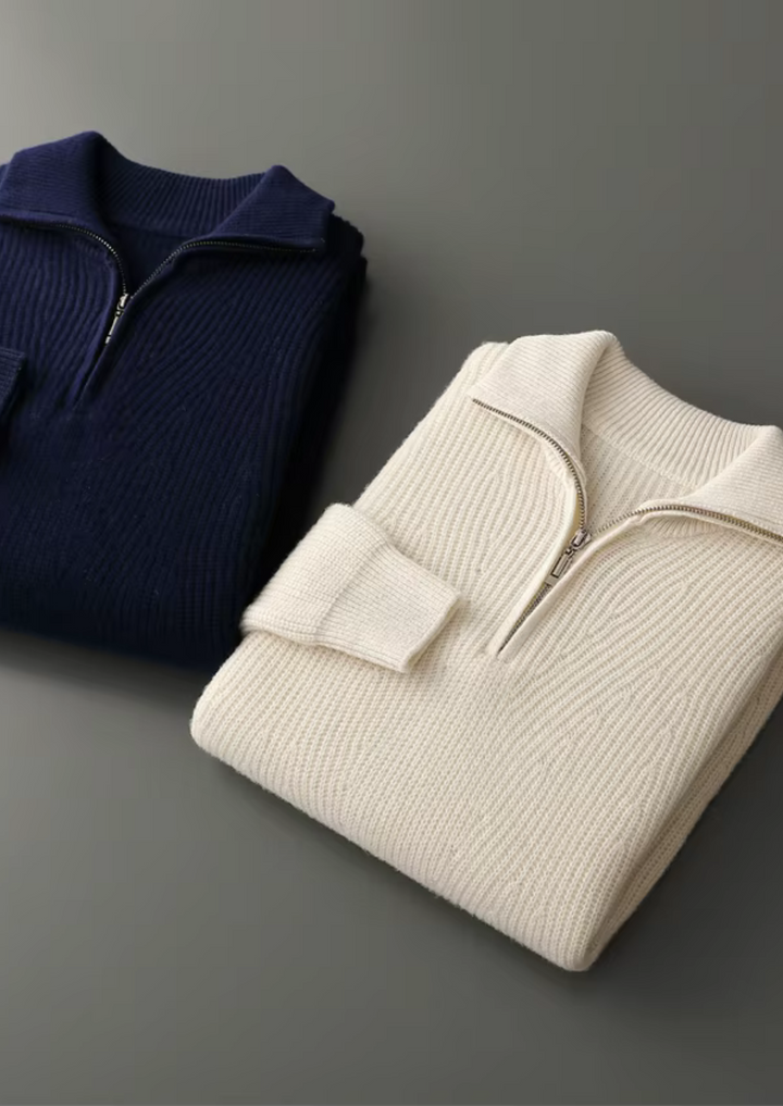 Pure Merino Ribbed Half-Zip navy blue image 2 #color_navy-blue