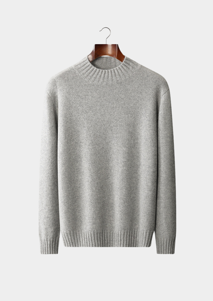 Pure Cashmere Light Gray Mockneck Sweater light gray image 1 #color_light-gray