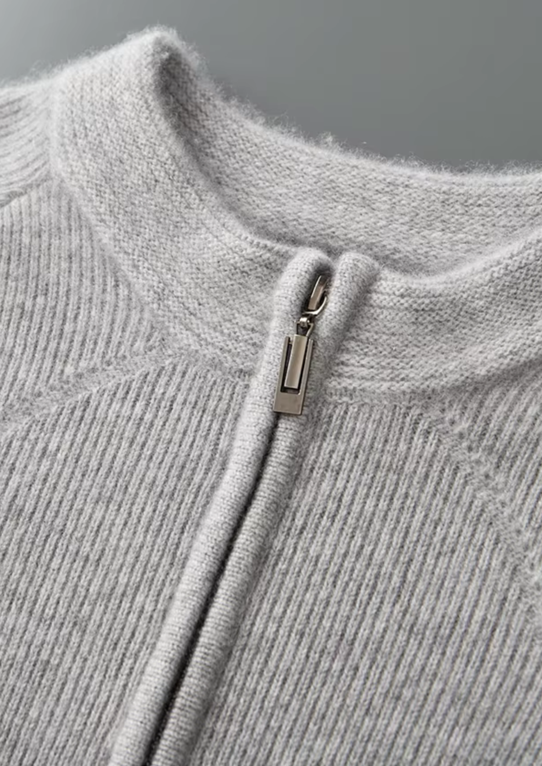 Ribbed Zip Cardigan light gray image 5 #color_light-gray