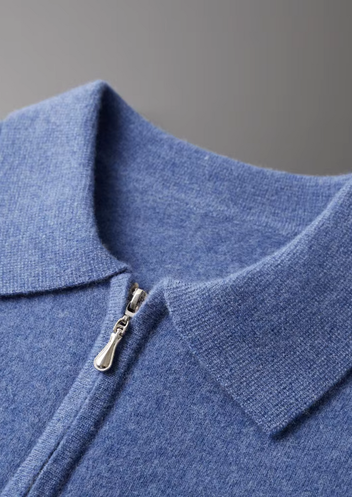 Pure Merino Half-Zip Polo blue image 2 #color_blue