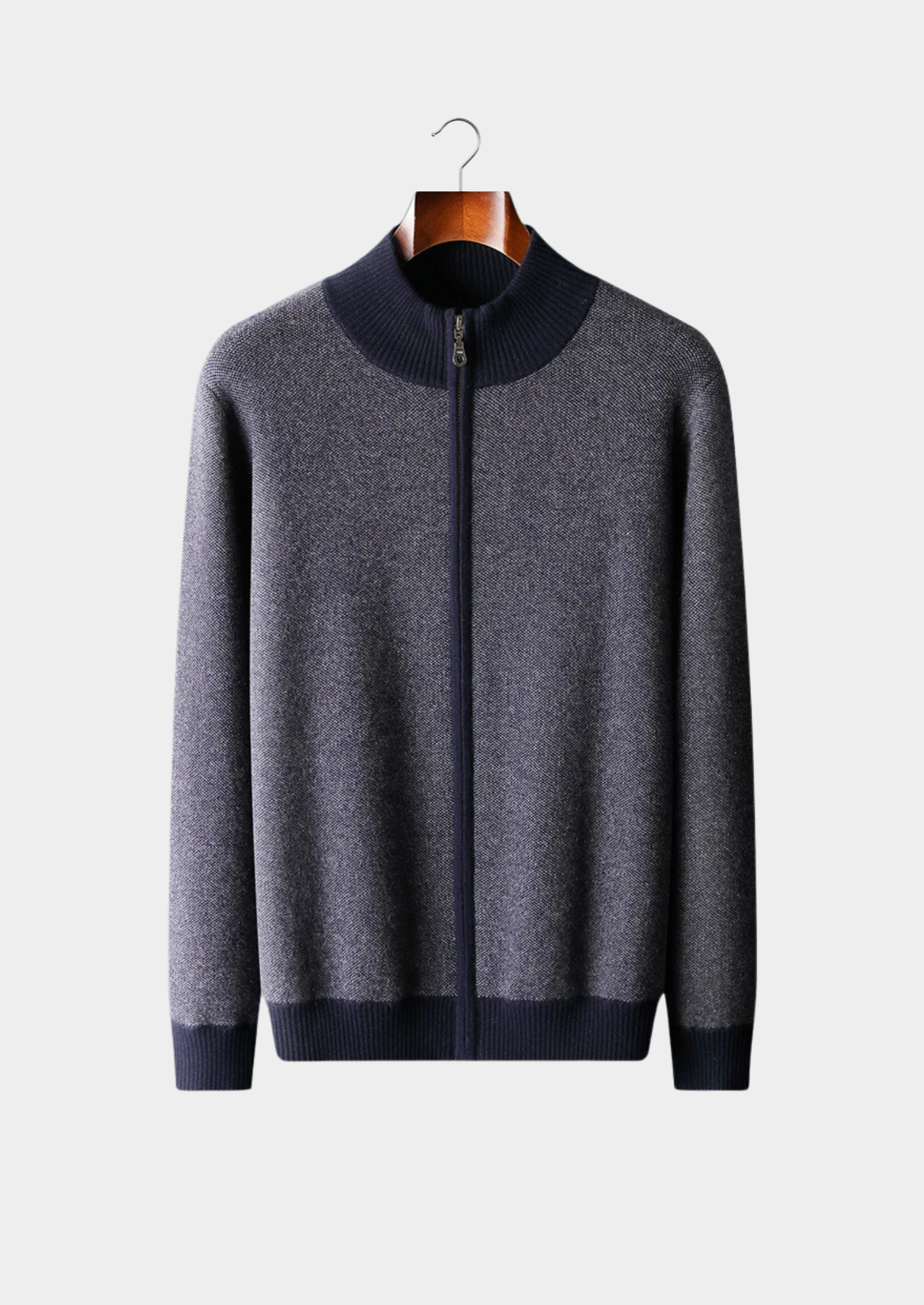 The Cashmere Jacquard Zip Cardigan