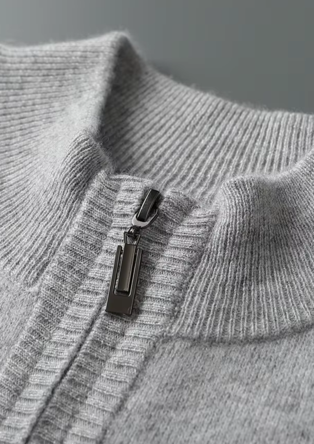 Cashmere Half-Zip Sweater light gray image 4 #color_light-gray