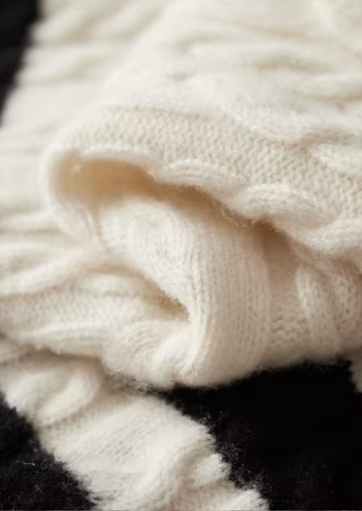 Pure Merino Striped Half-Zip Sweater ivory image 4 #color_ivory