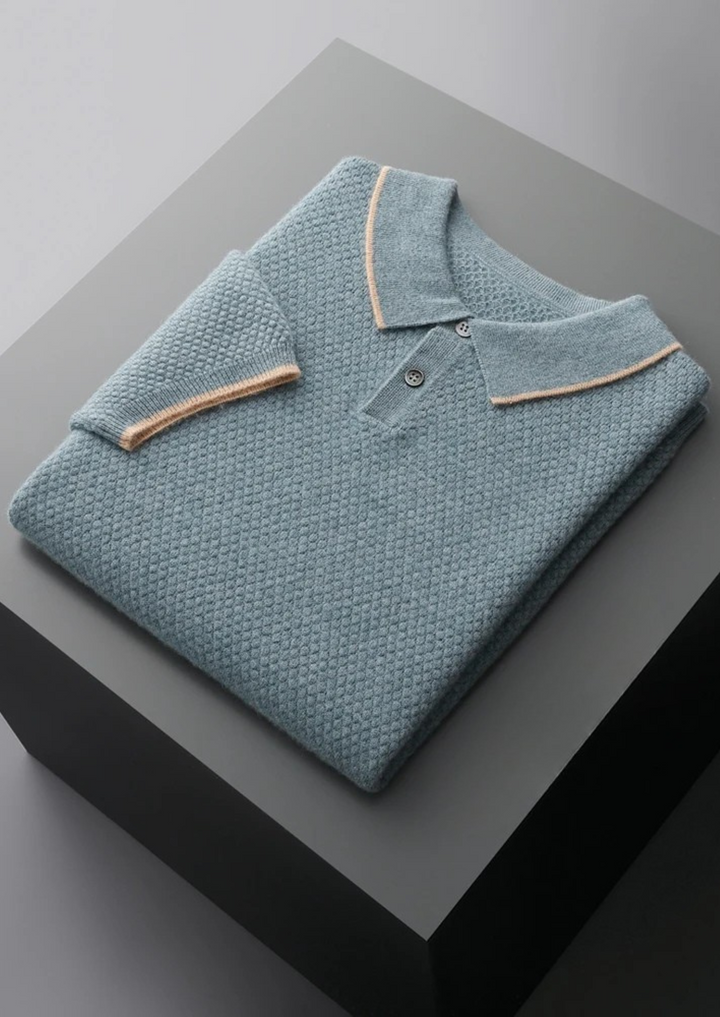 The Cashmere Two-Tone Polo sea blue image 6 #color_sea-blue